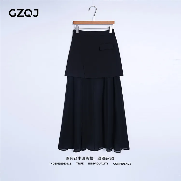 老琴私服【影砌灵摆】欧若风高级感层次拼接高腰半身裙女夏季7380