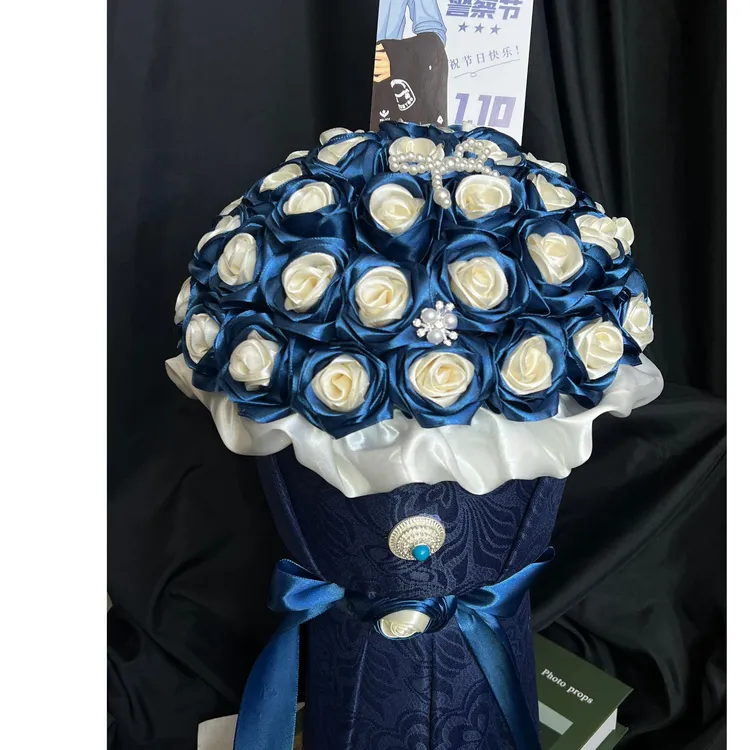 藏式风格手工永生花束创意礼品适合110警察节花束