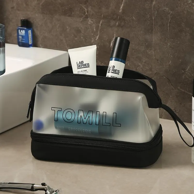 新款干湿分离洗漱包男旅行便携手提防水洗澡包游泳收纳袋化妆包女