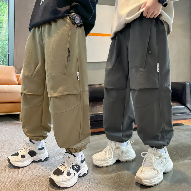 男童裤子春秋装2025新款中大童男孩宽松束脚长裤秋季儿童休闲裤潮