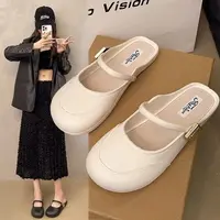 【万达清仓】外穿高级感法式温柔半拖鞋女2025新款春秋气质单鞋1-3