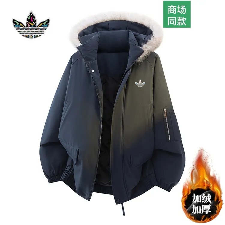 【官方奥特莱斯】品牌折扣  美式复古羽绒棉服男女同款毛领棉衣外套