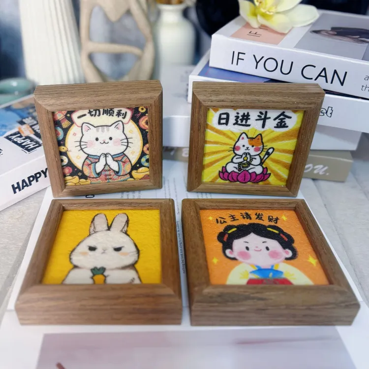 金亭沙画【超有趣系列】装饰画电视柜摆画斗柜装饰画摆台创意摆画