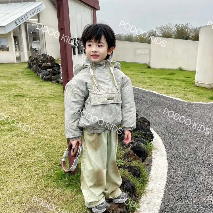 【建议拍大一码 苔藓绿加厚棉服童装儿童】加厚棉服牛仔裤套装冬款