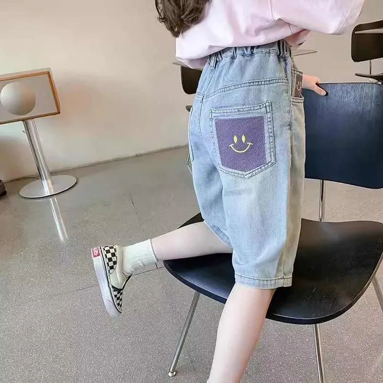【赛络纺原单】女童牛仔短裤软糯薄款2025年夏款儿童中大童女孩裤子