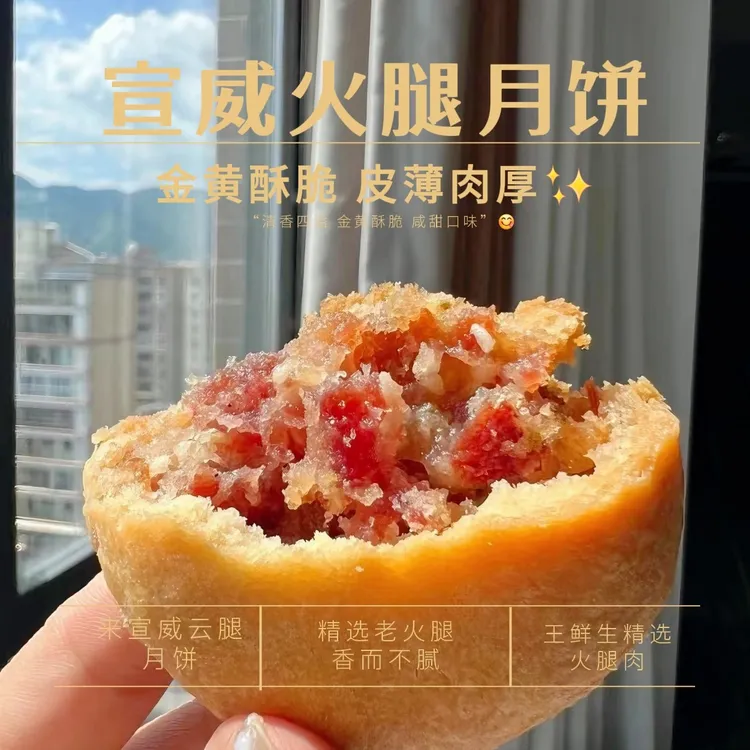 正宗云南宣威老式云腿月饼地道现烤现发咸香美味