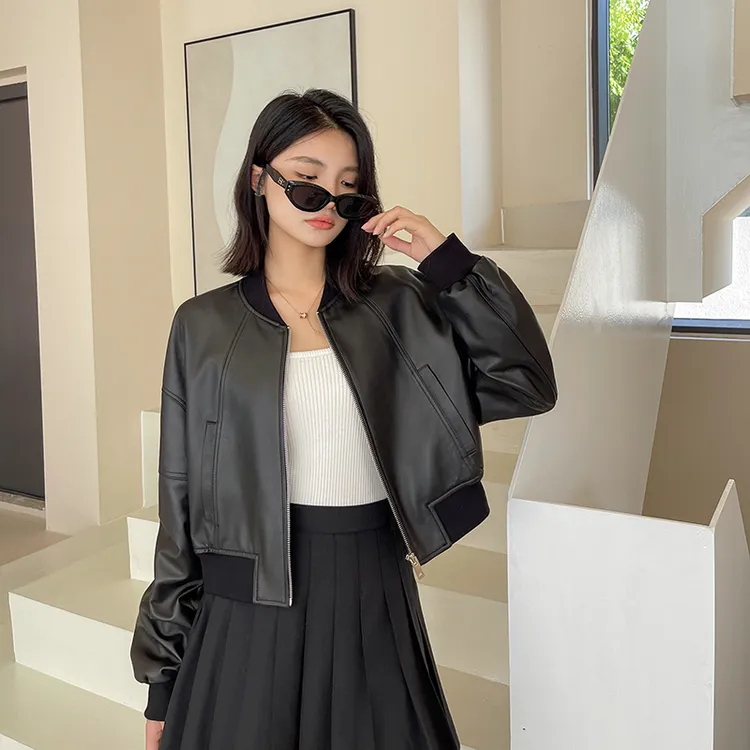 2025春季新款海宁真皮皮衣韩版设计感时尚百搭皮衣女外套小个子