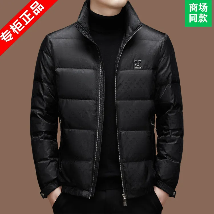 意大利高档立领羽绒服男士冬季新款短款男式轻薄中年休闲羽绒外套