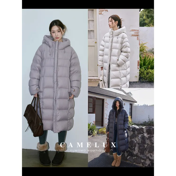 【Camelux线】反重力泡芙羽绒 超轻防泼水大被子长外套 QWA4082