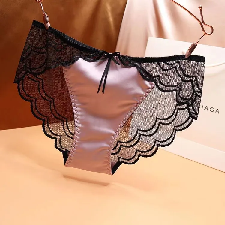 成人朦胧蕾丝女式中腰火辣性感三角内裤薄款棉裆内衣裤头极具诱惑