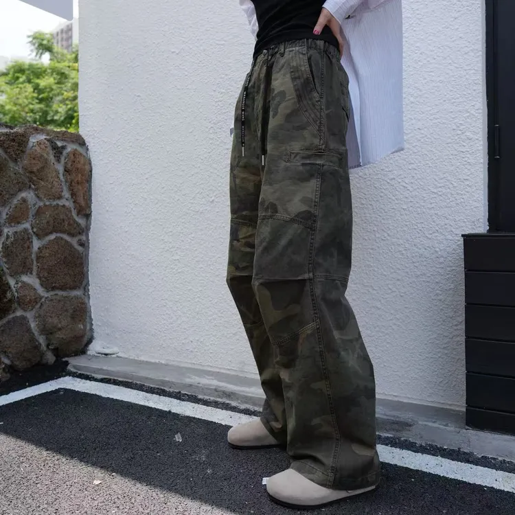 【东南妈】个性迷彩工装裤宽松显瘦休闲裤伞兵裤女X08 N50812X056