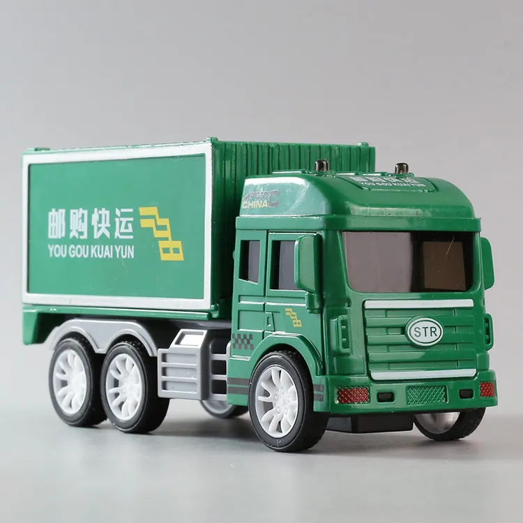 邮政车模型惯性开门玩具车快递运输车厢货车面包车小汽车礼物