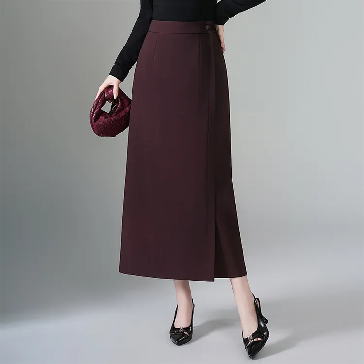 通勤商场同款纯色一片式半身裙2025秋季新款韩版时尚洋气A字裙潮