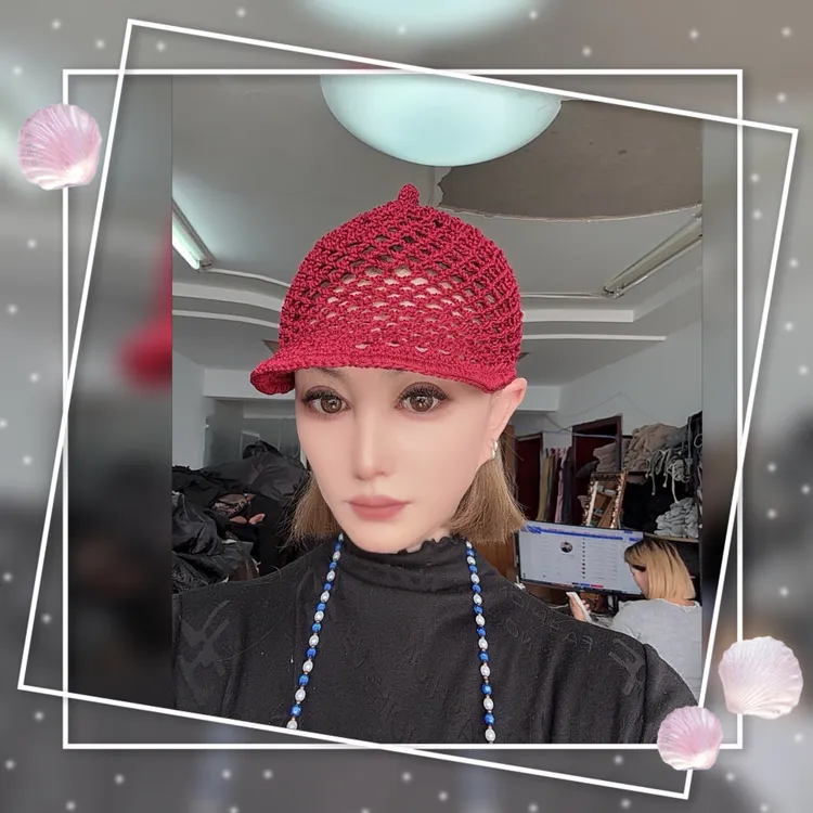 张阅服饰 美雅家原创   网棒球手工钩织百搭时尚个性双面镂空帽子