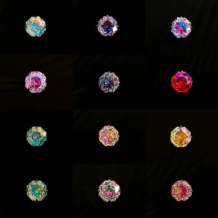 钛合金耳饰 「玫瑰的故事」玫瑰切f136医用植入级钛合金耳钉耳骨Z1