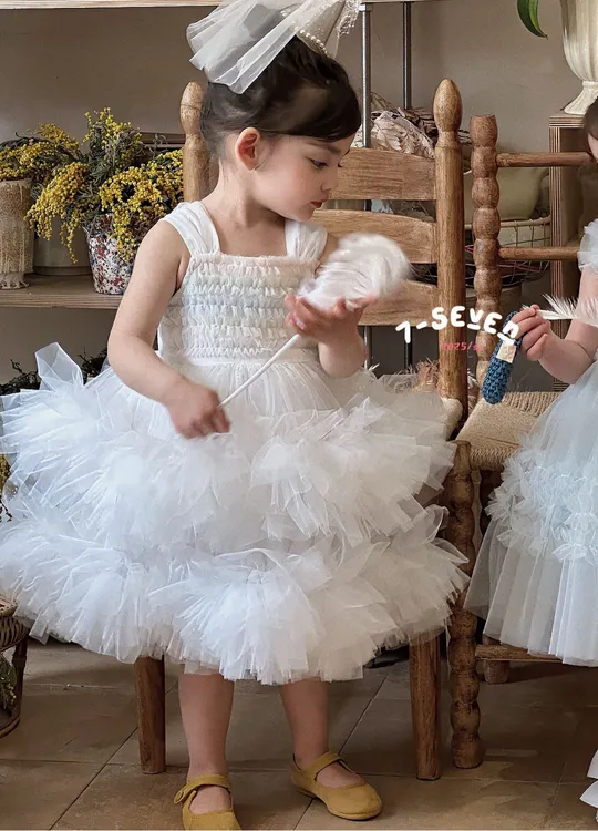 7Seven重工彩虹蓬蓬纱裙公主风连衣裙演出服女童夏季