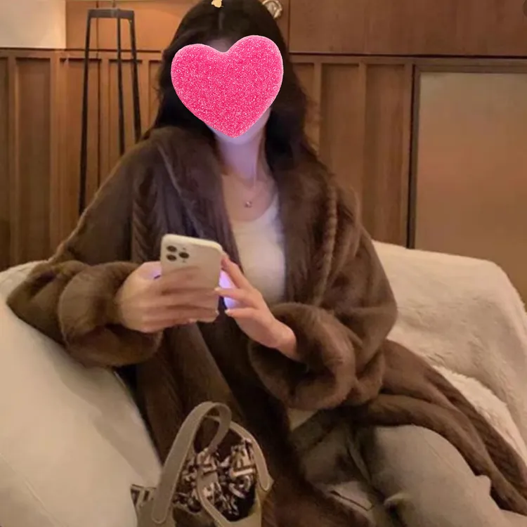 【千艺专属】【仙女冬袍】秋冬新款欧貂草草外套高端仿水貂毛长款轻奢皮草外套