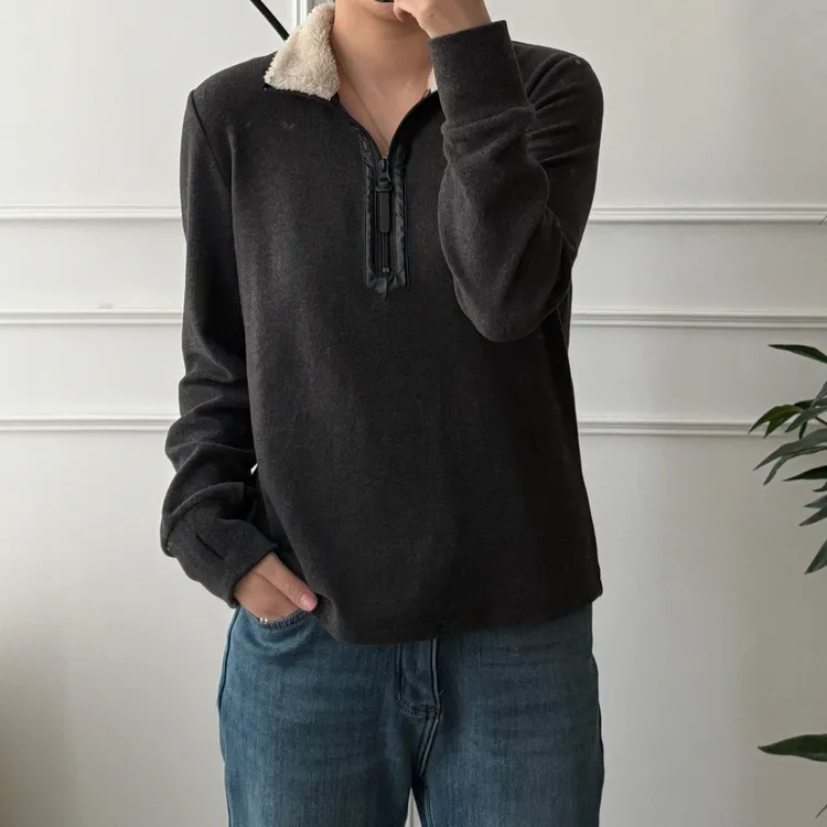 美亚恩NANA【毛毛领】秋冬澳绒半拉链毛毛领长袖卫衣时尚保暖C0086