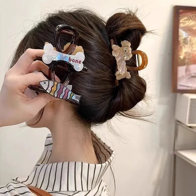 小号可爱发夹卡通风鲨鱼夹千金甜美小抓夹后脑勺盘发发卡夹子爆款