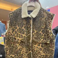 《韩国正品》NO退/豹纹牛仔马甲/0227/