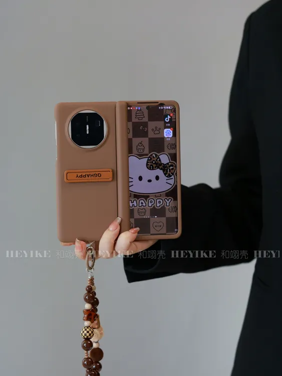 秋季新款棕色支架适用华为mateX6折叠手机壳vivoxfold5荣耀findN5