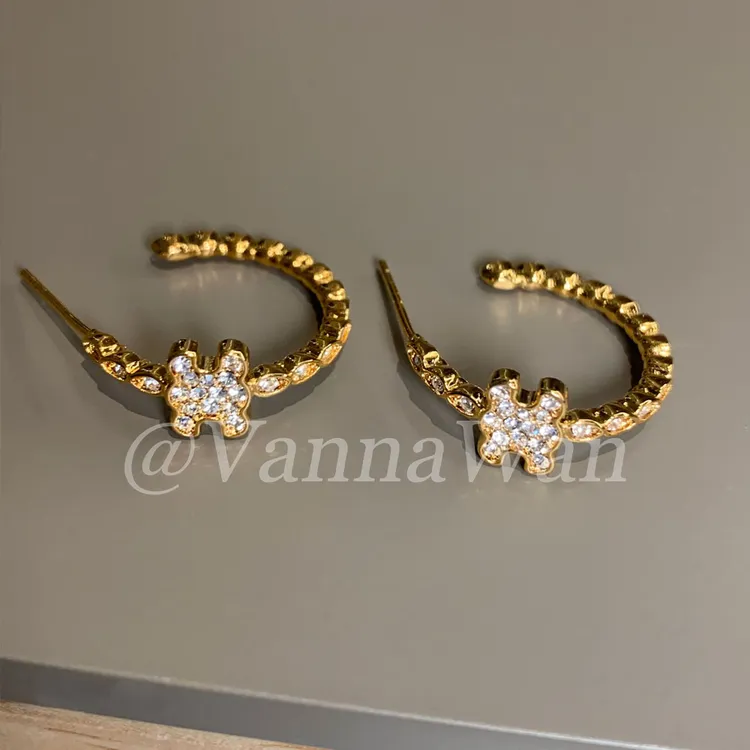 铜合金耳饰 巴黎日志.凯旋闪钻C形精致小耳圈