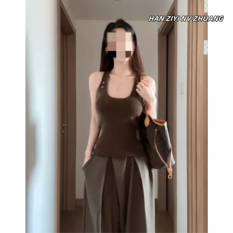 美式复古小众纯棉小背心吊带女夏内搭短款打底衫辣妹修身显瘦上衣