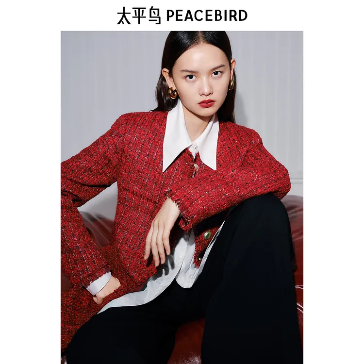 【秋上新外套合集！】太平鸟女装外套新款女装小香风机车服PU夹克