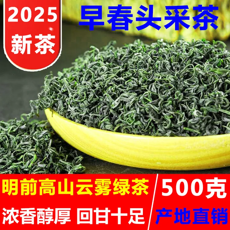 绿茶2025年新茶贵州高山云雾茶叶特级浓香耐泡型毛尖明前春茶500g
