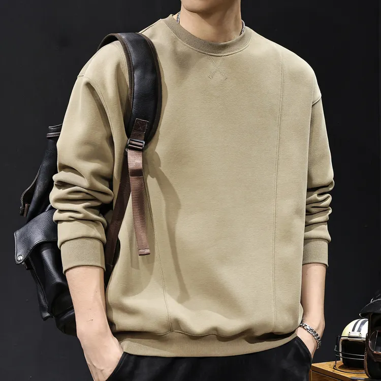 LEIGHZ/雷茨美式重磅拼接卫衣男长袖春秋款宽松大码高端衣服秋冬