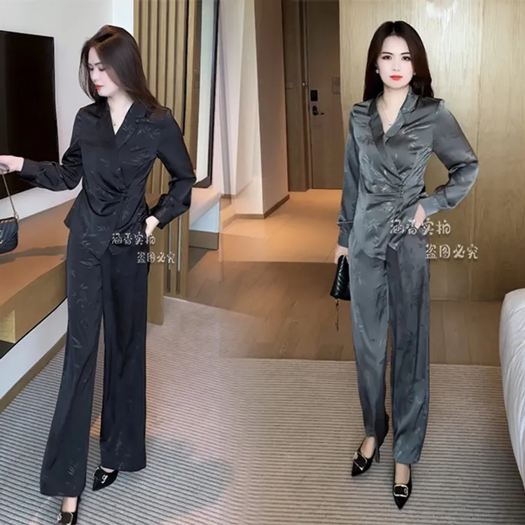 春秋新款西装领时尚穿搭气质休闲显瘦减龄套装长袖洋气春季秋季