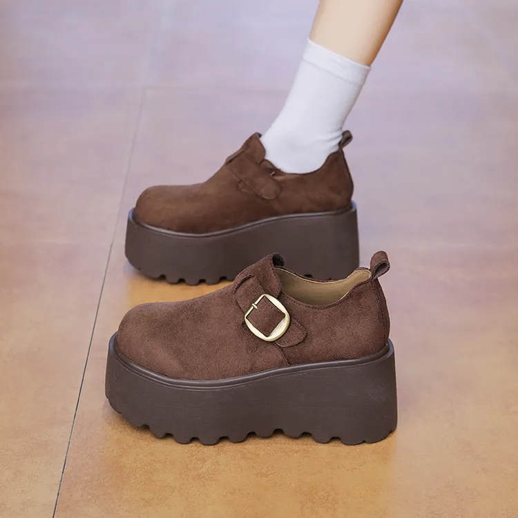 小码33松糕勃肯鞋女复古2025秋冬新款美拉德乐福鞋小个子休闲女鞋