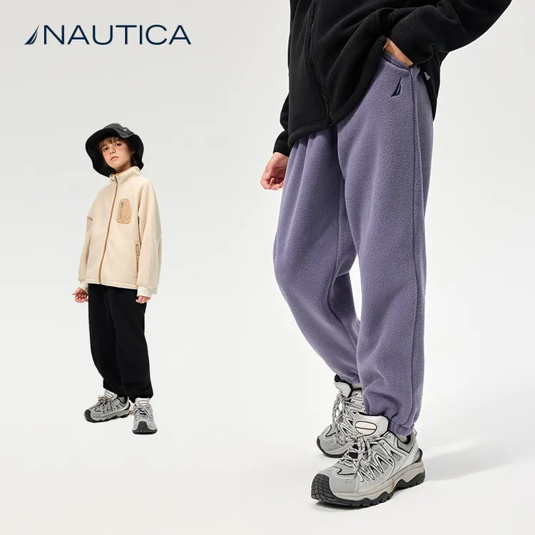 NAUTICA童装【自发热】长裤春秋季儿童摇粒绒抓绒裤保暖