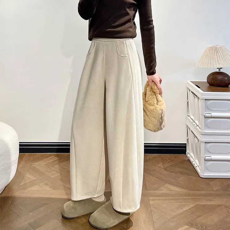 气球裤子女秋冬季2025新款轻暖羊毛阔腿裤加厚九分显瘦休闲弯刀裤