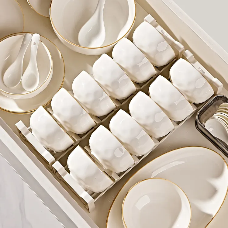 现代简约碗盘家用2025新款套装高颜值陶瓷碗筷餐具全套菜盘汤碗