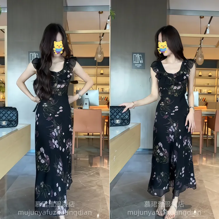 网红高端精致御姐范修身显瘦长裙2025夏季新款时尚优雅气质连衣裙