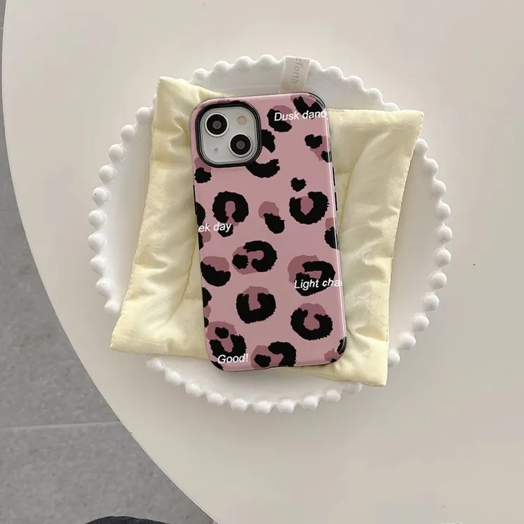 个性豹纹适用苹果16promax手机套iphone15菲林14二合一防摔可爱女