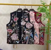  上新价~深圳98015新中式繁花似锦重工刺绣马甲国风盘扣马夹