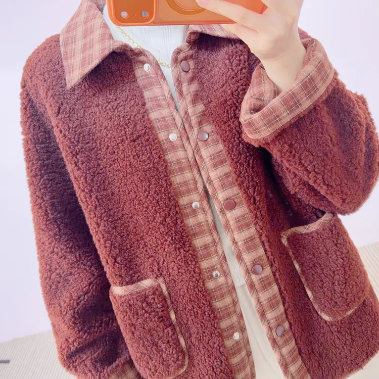 138汉派时尚韩版皮毛一体羊羔毛外套26W138/GP