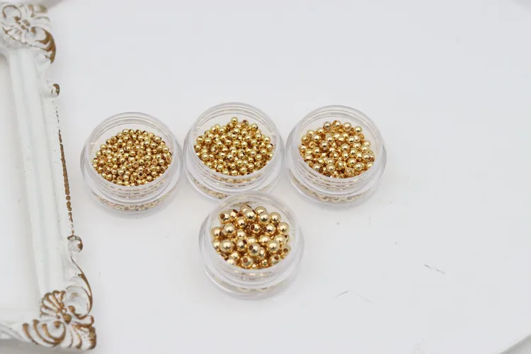 2-3mm高保色铜小珠隔珠广东电镀镀真金材料diy手工编绳