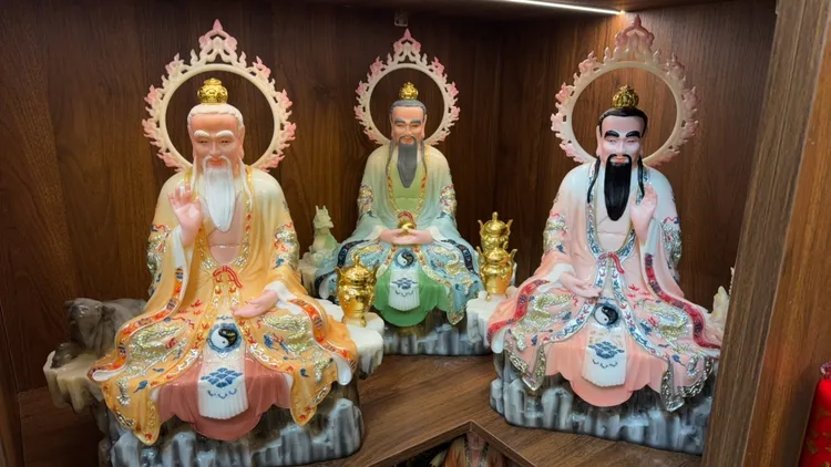 特价！！！家用 佛堂 19寸三清整套-树脂仿瓷款