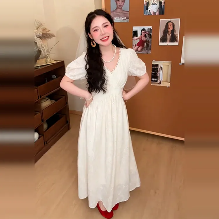 连衣裙子女夏季2025新款今年流行爆款夏日巨好看独特漂亮掐腰长裙