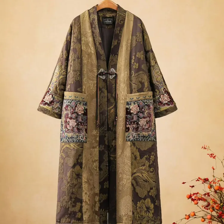 千椿物喜255736民族风重工刺绣冬季保暖棉服袍子