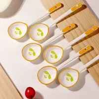 新款逢春6个陶瓷长柄勺可爱家用景德镇陶瓷勺子喝汤釉下彩长柄勺