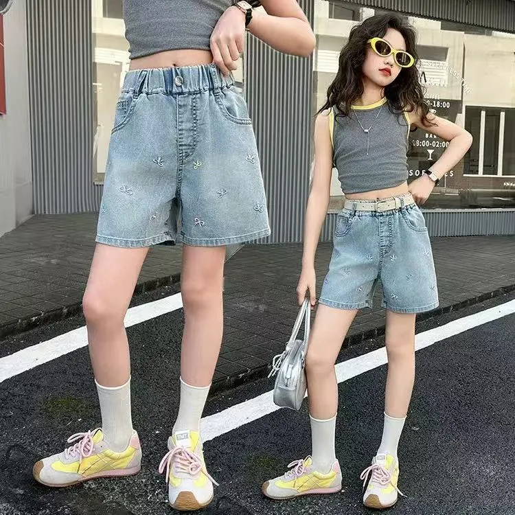 女童夏装短裤新款儿童牛仔短裤中大童女孩夏季薄款刺绣短裤外穿潮