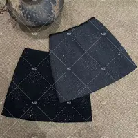 【格子家】高腰显瘦细闪半身裙B559