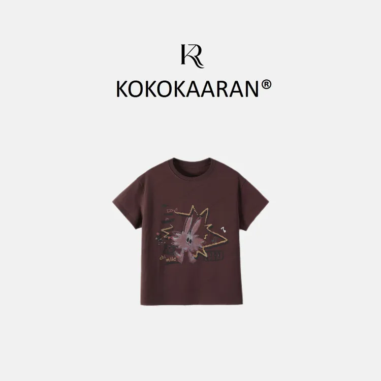 kokokaaran/可可咔伦 夏季简约圆领卡通印花短袖T恤SH250365