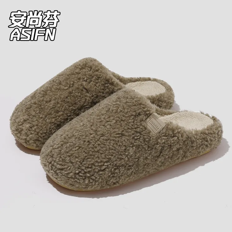 小众风棉拖鞋女冬季厚底保暖防滑2025新款爆款居家室内毛绒拖鞋男