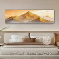背靠金山装饰画床头画卧室挂画现代简约高档轻奢主卧室背景墙壁画