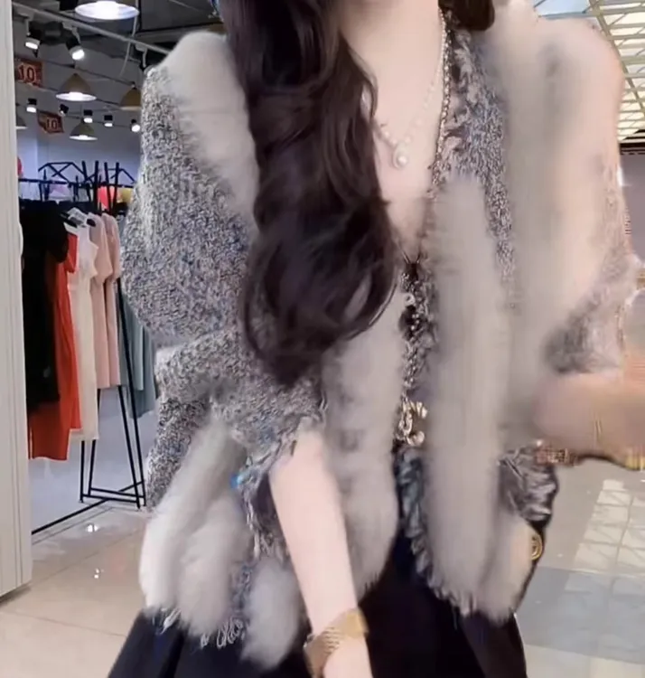 【薇恩COCO】毛衣时尚百搭针织秋冬新款简约长袖开衫上衣